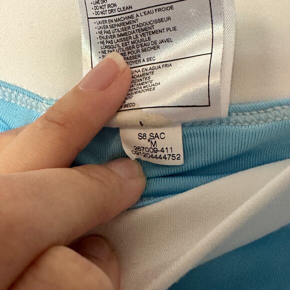 Nike Womens Tennis Skirt Size Medium Dri-Fit Skort Blue Slit Stretch Pull On - Picture 8 of 12